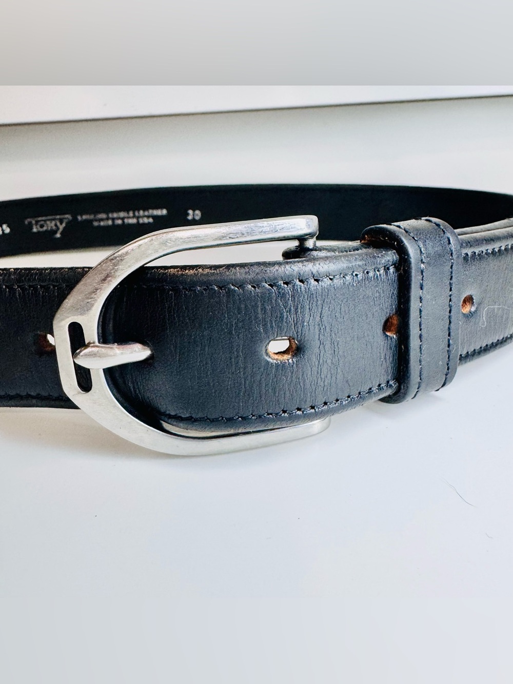 Tory Leather English Bridle Black Belt Size 30 • Made in USA • Hunter Classic - Picture 2 of 16